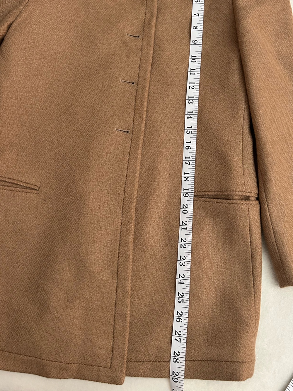 Vintage 1990s Giorgio Armani Round-Neck Button Blazer, 100% Camel Wool, Size M - Picture 7 of 11